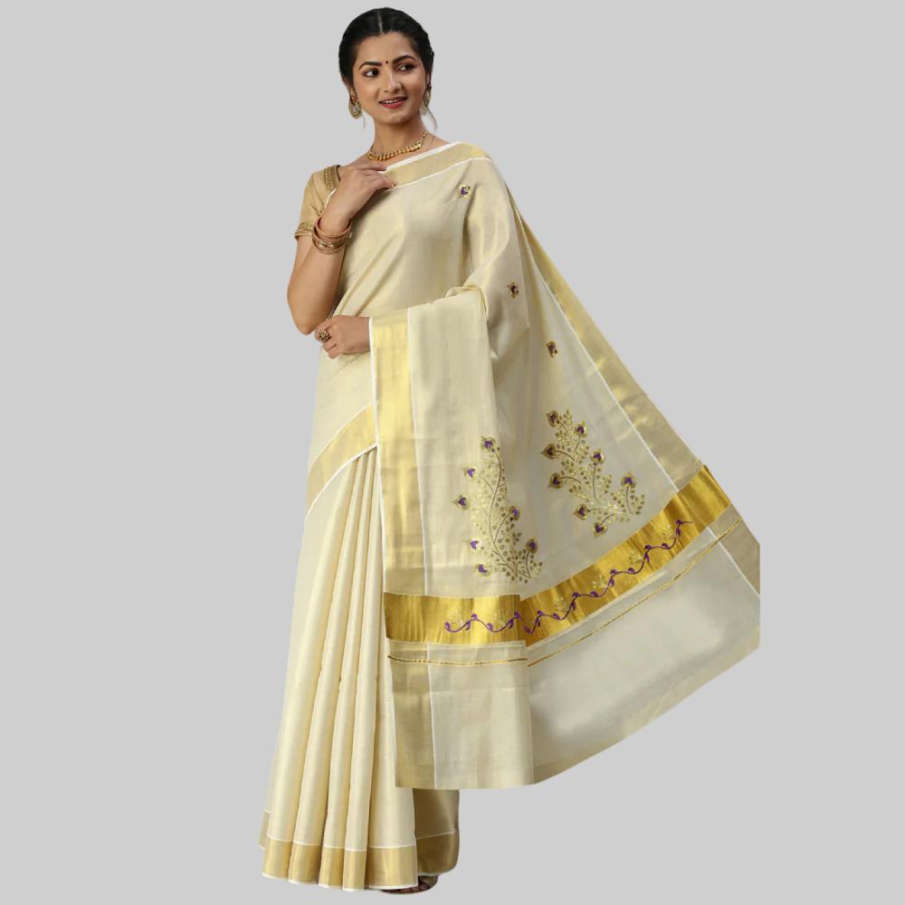  Kerala Cream Sarees