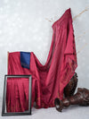 Bhagalpuri Jute Flower Embroidery Saree Purple BJS40