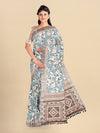 Semi Cotton Blue Colour Flower Printed Saree CPS20
