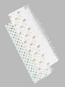  White Print Bath Towel 4092 (2 PCs Pack)
