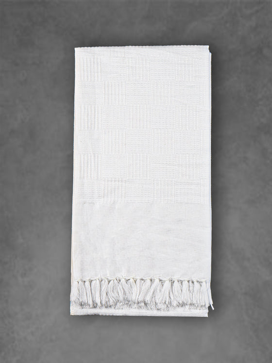 100% Cotton Signature Waffle Design White Bath Towel 1050