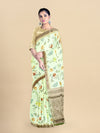 Semi Cotton Sandal & Green Flower Printed Saree CPS24