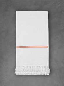  Premium Cotton Soft Feel White with Small Border Bath Towel 1046