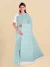 Pure Cotton Light Blue Capsule Design Printed Saree PCS44