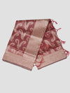 Stylish Semi Kora Cotton Brown Saree SK74