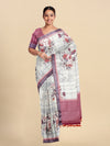 Semi Cotton Sandal & Pink Colour Printed Saree CPS23