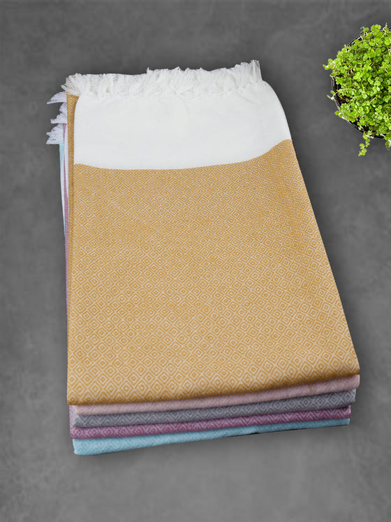 100% Cotton Fast Absorbent Diamond Design Colour Bath Towel 1053
