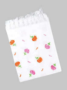  Misty Rose Cotton White Print Bath Towel