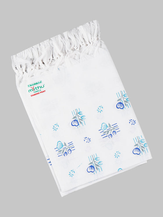 Diamont Print Cotton White Bath Towel