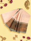 Womens Semi Silk All Over Designed Sandal Saree with Green Zari Border SS24