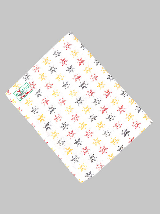Cotton White Print Bath Towel NO756 (2 PCs Pack)