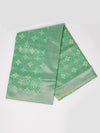 Stylish Flower Design Blue & Sandal Semi Kora Cotton Saree SK73