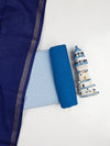 Pure Cotton Dot Embroidered Blue Dress Material DM71