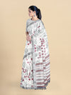 Semi Cotton Grey Flower Printed Saree CPS25