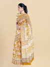 Pure Cotton White & Yellow Flower Printed Saree PCS28