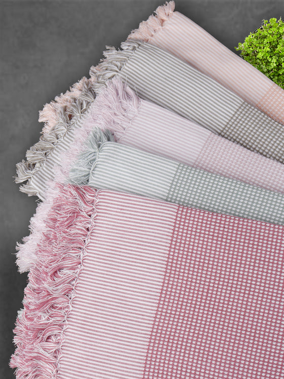Premium Cotton Soft Feel Checked Colour Bath Towel 1054