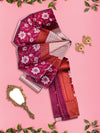 Semi Raw Silk Light Purple Colour Saree with Contrast Maroon Border SRS28