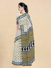 Pure Cotton Sandal & Green Flower Printed Saree PCS27