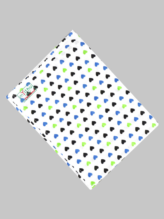 Cotton White Print Bath Towel NO756 (2 PCs Pack)