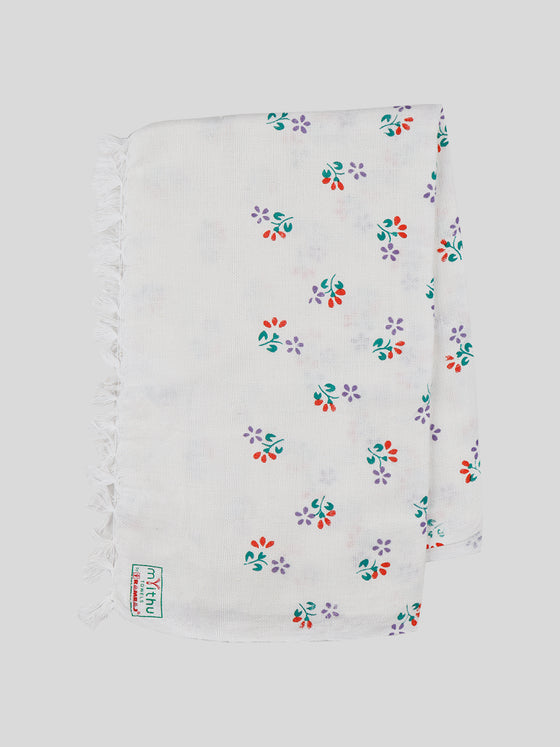 White Print Bath Towel 4092 (2 PCs Pack)