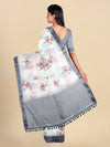 Semi Cotton Grey Colour Printed Saree CPS26