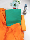 Pure Cotton Yarn Stripe Green Dress Material DM81