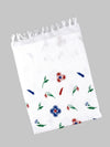 Misty Rose Cotton White Print Bath Towel