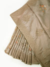 Semi Raw Silk Beige Colour Printed Saree with Embroidered Border SRS21