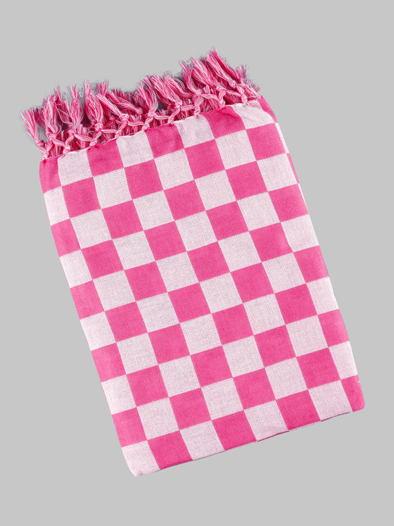 Twin Plus Checked Cotton Bath Towel Colour