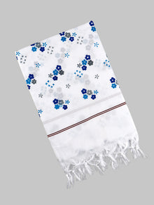  Super Fine Cotton White Print Bath Towel