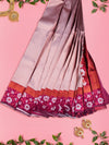 Semi Raw Silk Light Purple Colour Saree with Contrast Maroon Border SRS28