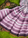 Semi Cotton Lavender Flower Printed Saree CPS21