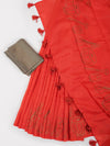 Bhagalpuri Jute Embroidery Saree Dark Orange BJS32