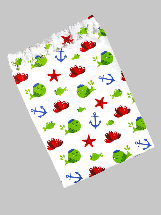 Penguin Print Cotton Colour Bath Towel