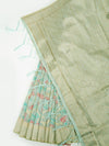 Stylish Leaf Design Sky Blue & Pink  Semi Kora Cotton Saree SK76