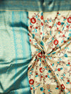 Women Sandal & Green Floral Printed Dola Silk Saree DSP01