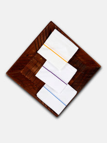  Cotton White Hand Kerchief 6698 (3 in 1)