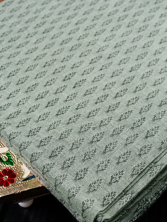 Pure Cotton Flower Design Dark Grey Dress Material DM75