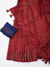 Bhagalpuri Jute Embroidery Saree Maroon BJS34