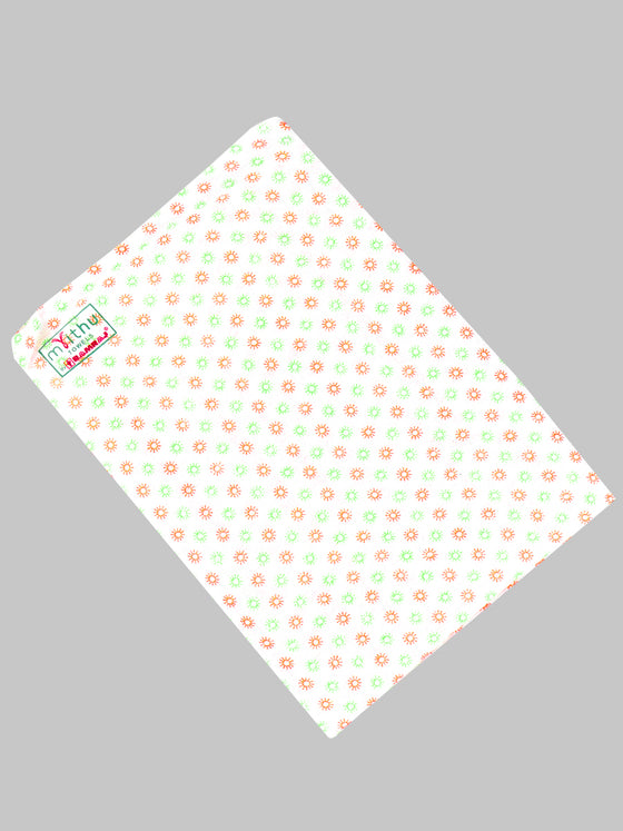 Cotton White Print Bath Towel NO756 (2 PCs Pack)