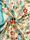 Women Sandal & Green Floral Printed Dola Silk Saree DSP01