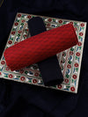 Pure Cotton Flower Design Red Dress Material DM72