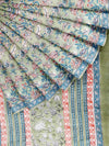 Pure Cotton Green & Orange Flower Printed Saree PCS29