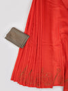 Bhagalpuri Jute Embroidery Saree Dark Orange BJS32