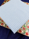 Pure Cotton Dot Embroidered Blue Dress Material DM71