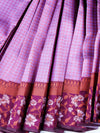 Semi Raw Silk Violet Colour Saree with Contrast Purple Border SRS30