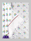 Super Fine Cotton White Print Bath Towel