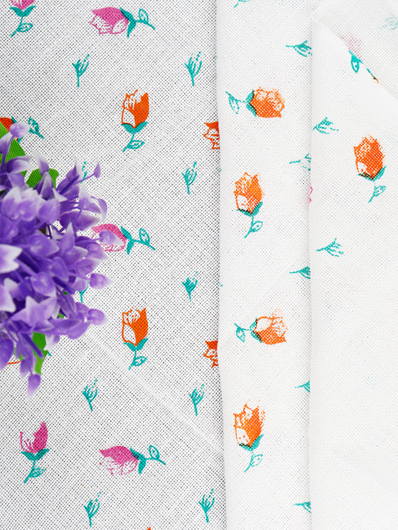 White Print Bath Towel 4092 (2 PCs Pack)