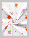 Misty Rose Cotton White Print Bath Towel