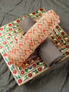Women Sandal & Grey Print Unstitched Cotton Dress Material DM110